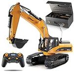 Full Metal Adult RC Hydraulic Excavator Truck - Rechargeable, Smoke Simulated, 180 Lbs Capacity - Alexa Compatible