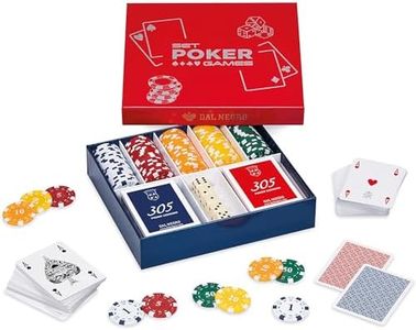 Dal Negro - Set professionale completo carte e fiches da poker, composto da 125 fiches da gioco, 2 mazzi da poker e 5 dadi, 3479