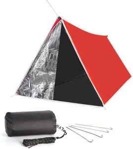 LYN Emergency Survival Tube Tent with Door Dual Zippers Reflective Waterproof Fireproof Material 1 Person Survival Kits for Camping and Emergencies