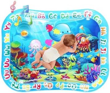 Grand Tapis d'Eau Bébé XXL 95x76cm Tapis Eau Bebe Eveil de Jouet pour 3 6 9 12 Mois Tapis Sensoriel Bébé Eau Gonflable Water Mat Tapis d'Eau Eveil Cadeau pour Bébé Tout-Petits Nouveau-né - Dauphin