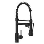 Casavilla Kitchen Faucet, Black Kitchen Sink Faucets with Pull Down Sprayer, Single Handle Stainless Steel Faucets for Kitchen Sinks, Dual Function Spray Head, Farmhouse Kitchen Faucets,KF-B-8001