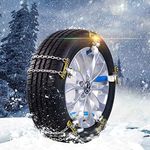 Baceyong Snow Chains, Adjustable 10Pcs Anti-Skid Snow Emergency Traction Car Winter Snow Tyre Chains, M 205-225mm