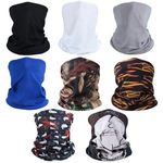 kilofly 6/8 pc Multi-purpose Seamless Headwear Bandanas Mixed Set Value Pack