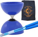 Juggle Dream Carousel Bearing Diabolo and Fiber Sticks with Bag - Bearing Diablo Set for Kids (Blue)