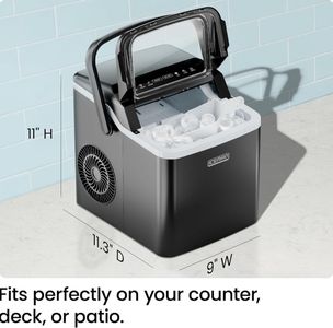 ICEMAN Countertop Ice Maker – Dual-Size Ice Cubes, Compact Machine