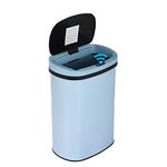 BestOffice 13 Gallon Kitchen Trash Can Automatic Touch Free Garbage Can with Lid Stainless Steel Anti-Fingerprint Mute 50 Liter Waste Bin for Bedroom Home Office Living Room (Blue)