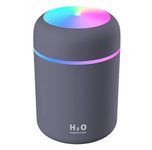 Portable Mini Humidifier for Bedroom and Office - Personal Desktop Air Humidifier with Colorful Cycling Light, Dual Mist Modes, Auto Shut-Off, Ultra Quiet for Home and Car (Black)