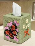 Mary Maxim Monarch Butterfly Tissue Box Cover Plastic Canvas Kit