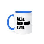 3dRose Mug_184992_6 "Best Dog Dad Ever Fun Pet Owner Gifts for Him Animal Lover Text" Two Tone Blue Mug, 11 oz, Blue/White