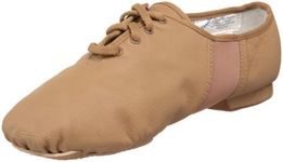 SANSHA Bondi Lace-Up Leather Jazz Shoe,Tan,15 M US Women's/11 M US Men's