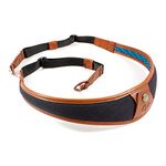 4V Design ALA Handmade Leather & Canvas Camera Strap w/Metal Ring Fit Kit, Black/Brown (2ALLRCV0923)