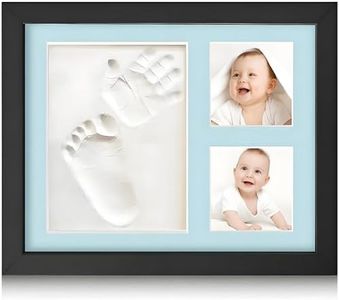 Hzorille Baby Footprint and Handprint Clay Kit,Baby Hand and Footprint Kit,Clay Handprint Keepsake Frame,Newborn Keepsake Frame,Newborn Essentials Must Haves(black)