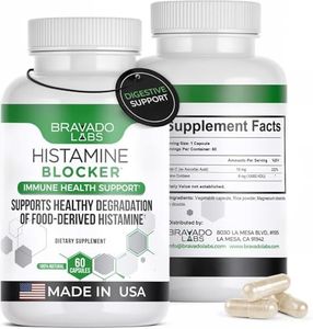 Bravado Labs Histamine Blocker Supplements – DAO Enzyme Formula & Vitamin C – Daily Support for Histamine Intolerance & Immune Support – DAO Supplements Histamine Blocker – 60 Capsules – Made in USA