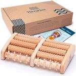 TheraFlow Foot Massager, Foot Roller for Plantar Fasciitis Relief, Foot Pain Relief Massage, Neuropathy Pain, Stress Relief - Relaxation Gifts for Women, Men, Reflexology Tool - Wooden (Large)