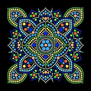 Plaid Traditional Mandala Modern Dot Kit, 14" x 14" Paint by Numbers for Adults and Kids, Easy-to-Follow DIY Crafts, Art Supplies with A Textured Finish, 17862