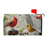 Dacawin Winter Cardinal Bird Oversized Magnetic Mailbox Covers Christmas Branches Snow Mailbox Wraps Large Size 25.5 X 21 Post Letter Box Covers Home Garden Outdoor Decorations