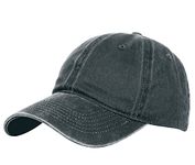 Glamorstar Classic Unisex Baseball Cap Adjustable Washed Dyed Cotton Ball Hat, Black, One Size