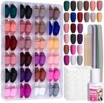 FANDAMEI Matte Press on Nails Medium Length, 24 Packs 576PCS Medium Coffin Fake Nails Full Cover, Acrylic Short Ballerina False Nail tips with Nail Glue, Nail Adhesive Tabs, Nail File for Nail Art DIY