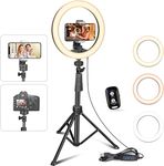 UBeesize Ring Light with Tripod, 10 Inch Selfie Ring Light with 62 Inch Tripod Stand for Live Stream/Makeup/YouTube Video/Photography