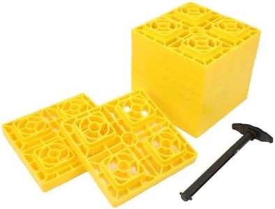 Eosnow Heavy Duty Leveling Blocks, Durable 10pcs Sinking Resistant Bottom Antislip Pads RV Leveling Blocks with Storage Bag for Single and Dual Wheels