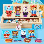 Wooden Dress Up Puzzles for Kids Gifts Boys Girls | Wooden Jigsaw Puzzle for Children Age 3 4 5 Years Old