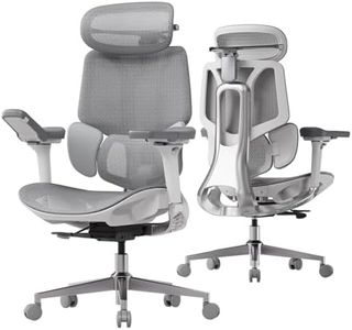 Hbada E3 Pro Ergonomic Office Chair, Big and Tall Office Chair - with 3-Zone Dynamic Lumbar Support, 4D Adjustable Headrest, 6D Adjustable Armrests, Swivel, Grey(No Footrest)