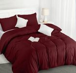 Utopia Bedding Duvet Cover with Pillow cases Double - Soft Microfibre Polyester - Bedding Quilt Cover Set (Burgundy)