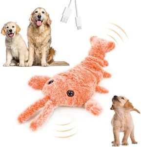 Floppy Lobster Interactive Dog Toy, 2025 Upgrade Plush Puppy Toys for Small Dogs Calming, Funny Jumping Moving Sturdy Pet Toys for Chewing Teething (Orange)