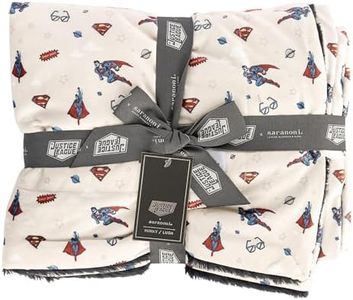 Saranoni Minky Lush Superman Kids Blanket | Dual-Textured, Buttery Touch, Comfy, Soft Blanket Poly Microfiber - Durable & Easy to Wash | XL - 60" x 80"