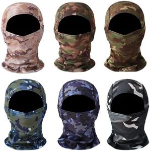 Breathable Full Face Mask with UV Protection - Motorcycle Balaclava for Outdoor Sports & Cold Weather Activities (Standard, A23-6PC, ONE Size)