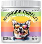 Mushroom Complex Treats for Dogs with Reishi Shiitake and Turkey Tail Mushrooms for Cognition and Immune Boosting Supports Digestive Health and Reduces Inflammation DHA EPA Turmeric Kelp 120 Chews