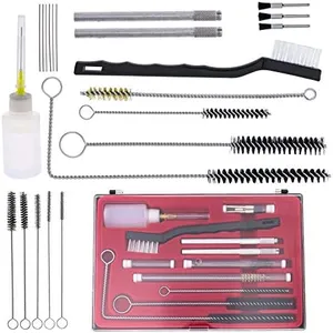 TCP Global Professional 23 Piece Spray Gun Cleaning Kit with Case, Complete Set to Clean HVLP Paint Guns, Air Tools, Gravity, Detail, Airbrush