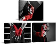 sechars Gym Wall Decor Boxing Picture Canvas Art Black White and Red Man Bedroom Decoration (Small)