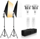 Abeststudio Softbox Lighting Kit 2X 85W 3200K-5600K Bi-Color Dimmable LED Softbox with Adjustable Light Stand for Photography Portraits Fashion Advertising Photo Shooting YouTube Video