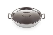 Le Creuset 3-Ply Stainless Steel Non-Stick Shallow Casserole Pot with Lid, 30 x 7.5 cm, 96102830000000