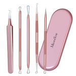 Melodysusie Blackhead Remover Pimple Popper Tool Kit Professional Blackhead Extractor Tool for Nose Face, Stainless Acne Comedone Extractor, Blemish Whitehead Popping Tool with Portable Metal Case
