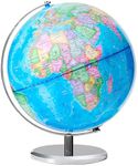 BSHAPPLUS 13" World Globe for Kids, Classroom Globe for Education & Decoration with Metal Base, HD Film Surface