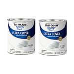 Rust-Oleum 1992502-2PK Painter's Touch Latex Paint, Quart, Gloss White, 2 Pack