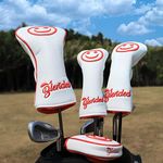 BAIRBRE Golf Head Covers Enjoy Smile Putter Cover Golf Driver Cover Fariway Wood Headcover Hybrid Head Covers Mallet Putter Headcover 3 Wood Headcover for Scotty Cameron Taylormade Titleist Odyssey