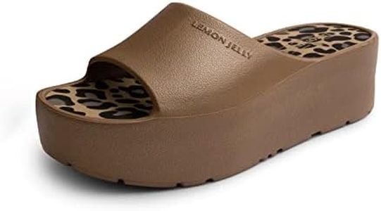 Lemon Jelly Women's Platform Sandals - Cute Water-Friendly Comfort Wedges for the Beach or Casual Wear - Super Lightweight Slip-On Flip Flops for Ladies - Versatile, Chunky Summer Slides - Bronzo Metal