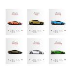 CodersParadise Pack of 6 - Lamborghini Sports Cars Wall Posters 8x12 inch (A4 Size) Included Glue dots Wall Decor Posters Wall Art For Bedroom, Living room-Paper