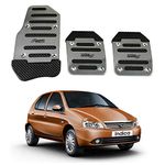 Oshotto 3 Pcs Non-Slip Manual CS-373 Car Pedals Kit Sports Pad Covers Set Compatible with Tata Indica (Silver)