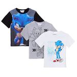 Sonic The Hedgehog Boys T-Shirts (Pack of 3) Multicoloured 7-8 Years