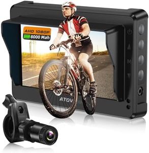 Bicycle Rear View Camera with 8000mAh Rechargeable Battery, 4.3''Waterproof HD 1080P Monitor with Sunshade, 3Mins Installation Bike Camera for Mountain, Ebike, Road Bike