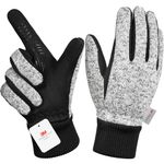 BIKINGMOREOK Winter Gloves for Men Women,-10°F 3M Thinsulate Thermal Gloves Coldproof Touchscreen Warm Gloves,Anti-Slip Road Bike Cycling Gloves for Skiing Cycling Running Hiking Driving-Hemp Grey-L