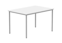 Office Hippo Essentials, Sturdy & Robust Computer, Stylish Home Office, Ideal Desk Table for Any Work Space, Height Adjustable Feet, 5 Year Guarantee, Arctic White, 120 x 80 cm