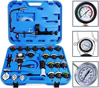 Lucky Seven 28 Pcs Universal Radiator Pressure Tester, Vacuum Type Cooling System Tool Kit w/Carrying Case,Pressure Tester Kit,Cooling System Pressure Tester Kit