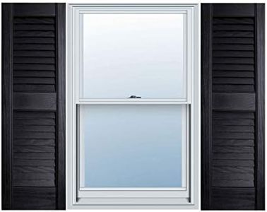 BUILDER'S CHOICE EVL12028BL Shutters, 12" x 28", Black