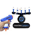KEZAM_Floating Target Game for Kids – Hover Shot Toy with Adjustable Airflow, Shooting Toy Gun, 10 Soft Foam Balls, 5 Bullets & USB Charging Cable – Target Practice Game for Boys & Girls (Multicolor)