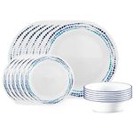 Corelle 18-piece Dinner Set, Ocean Blues, Blue and White Service for 6, Chip Resistant Dinnerware, includes 26cm dinner plates, 17cm salad / side plates and 530ml soup / cereal bowls